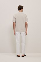 Textured Cotton Tipped Knit Polo