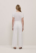 Australian Cotton Blend Denim High Rise Tailored Pant