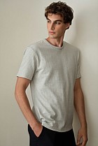 Jacquard Cotton Textured T-shirt