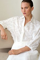 Embroidered Feather Detail Shirt