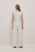 Linen Pinstripe Sleeveless Top