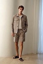 Yarn Dyed Linen Twin Pocket Jacket
