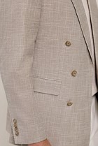 Textured Wool Blend Double Breasted Blazer
