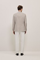 Textured Wool Blend Double Breasted Blazer
