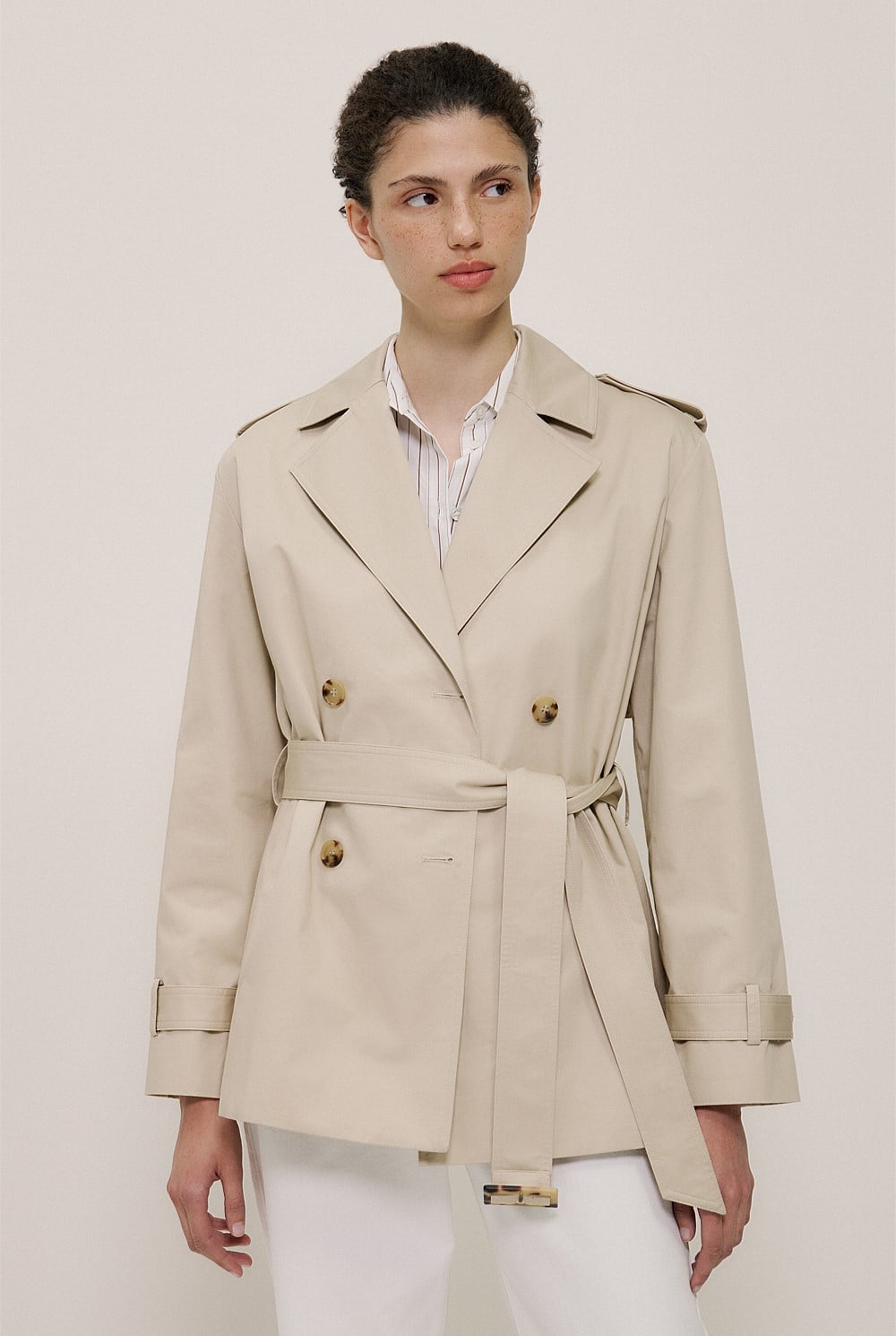 Short Belted Trench Coat