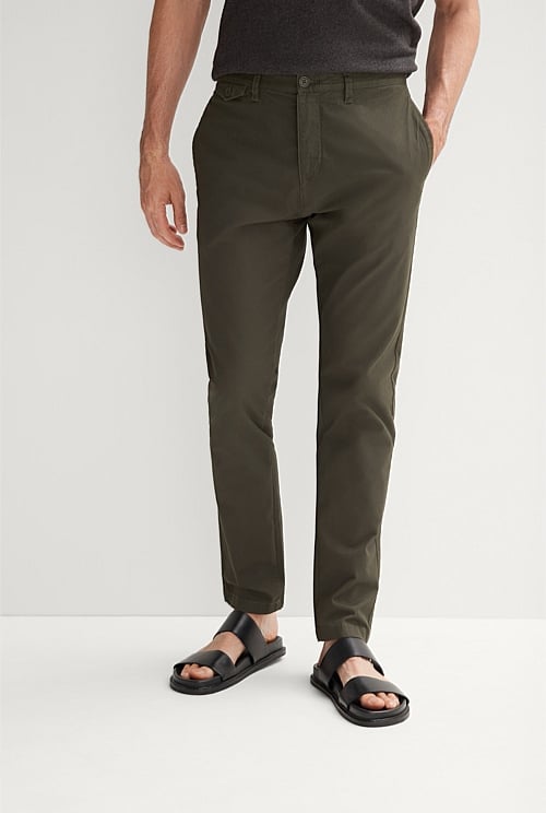 Kelp Slim Cotton Textured Pant - MEN Pants | Trenery