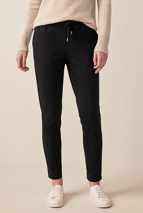 Black Ponte Lounge Pant - WOMEN Pants | Trenery