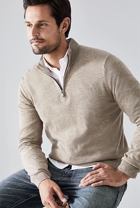 Merino Half Zip Knit