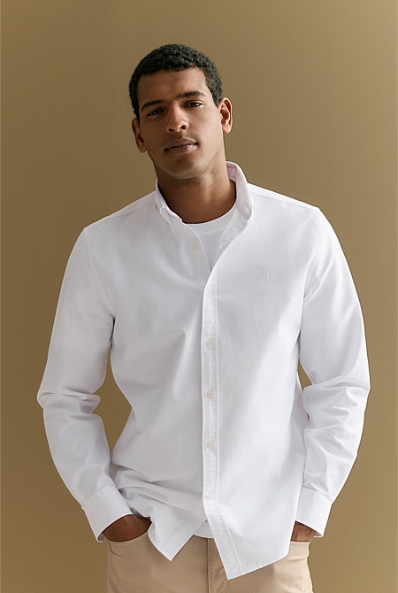 Regular Fit Cotton Monogram Oxford Shirt