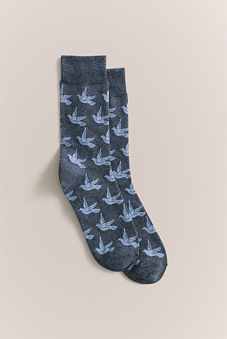 Tessellated Bird Crew Sock