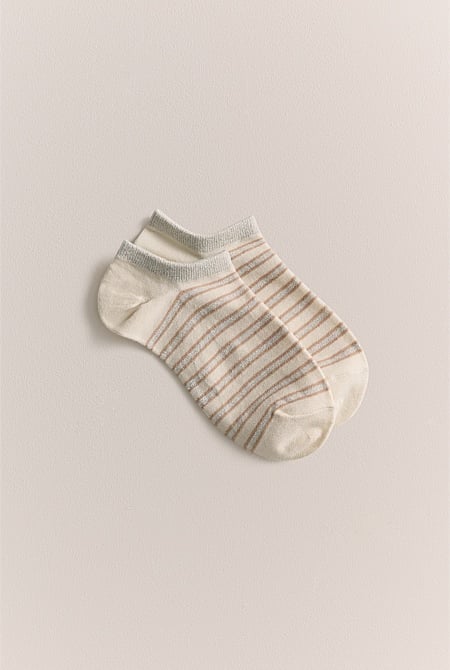 Metallic Stripe Low Cut Sock