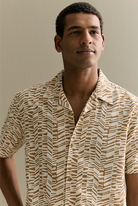 Geo Stripe Relaxed Short Sleeve Shirt