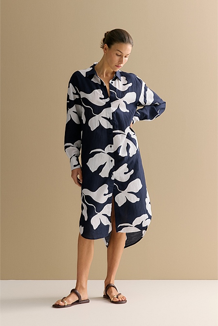 Palm Relaxed Longline Shirt Dress