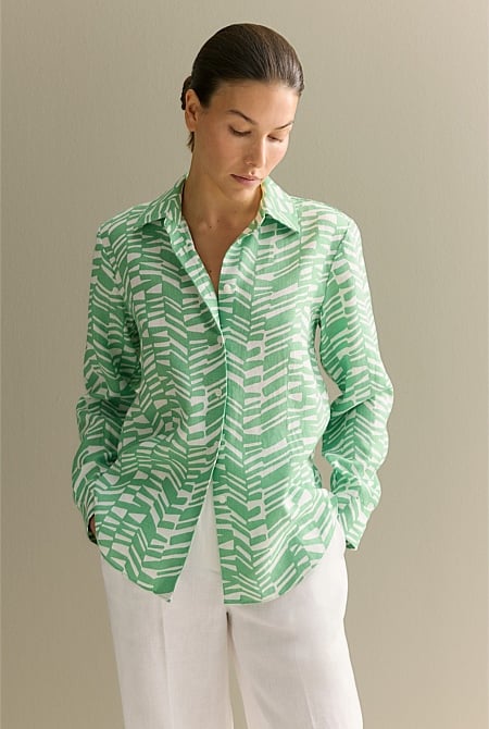 Linen Abstract Geo Shirt