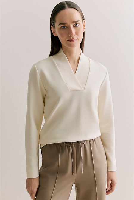 Cotton Modal Blend Shawl Sweat