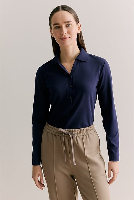Modal Cotton Half Placket Polo