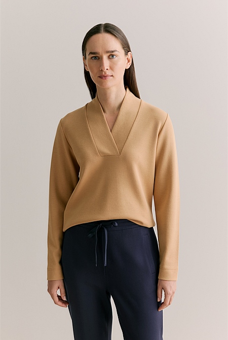 Cotton Modal Blend Shawl Sweat