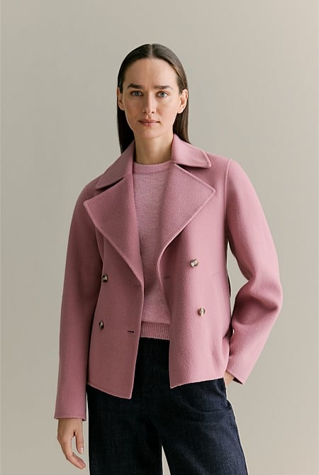 Double Faced Wool Peacoat