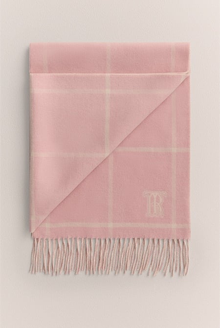 Wool Check Reversible Scarf