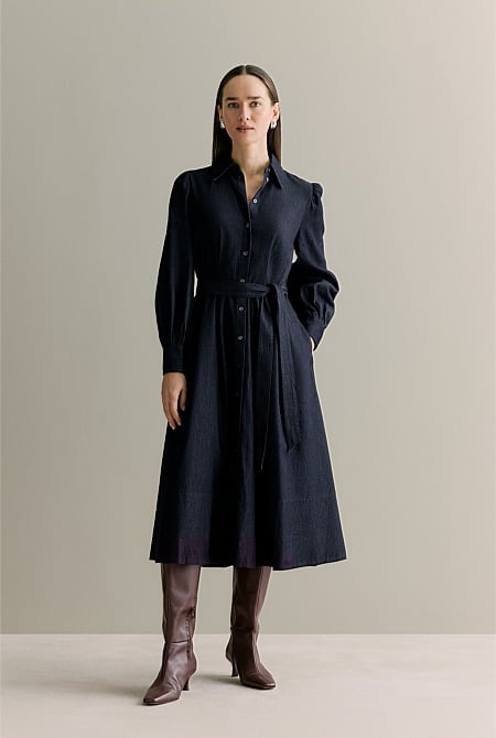 Denim Twill Shirt Dress