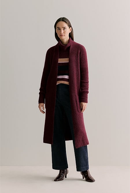 Alpaca Merino Blend Longline Cardigan