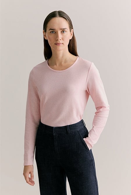 Cotton Ottoman Marle Long Sleeve T-shirt