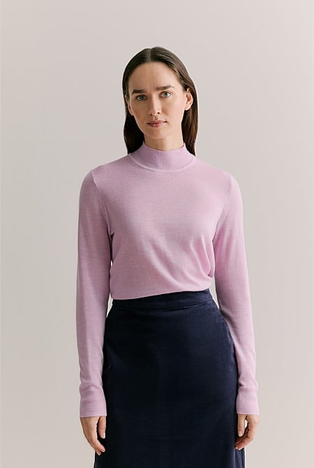 Merino Mock Neck