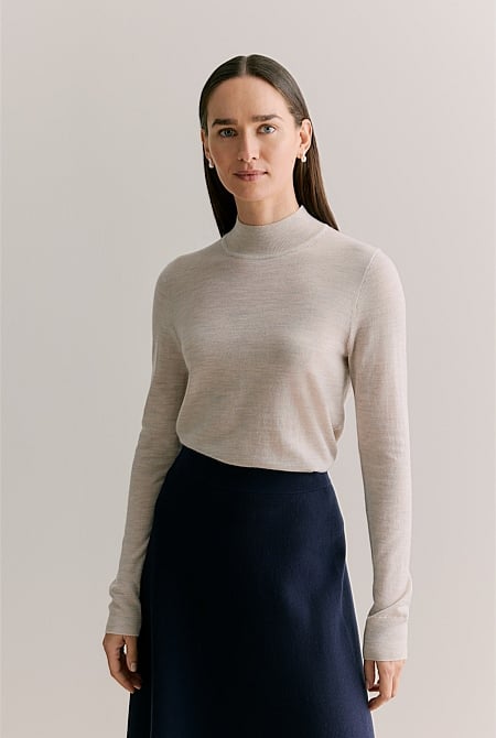 Merino Mock Neck