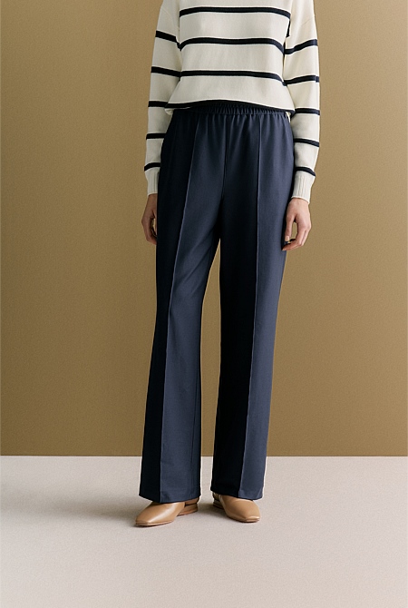 Pintucked Pull On Pant