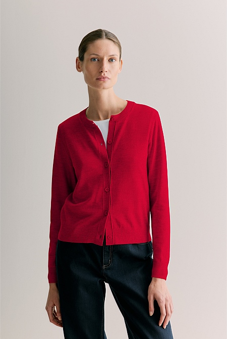 Australian Merino Classic Crew Cardigan