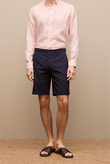 Stretch Cotton Dobby Longline Short