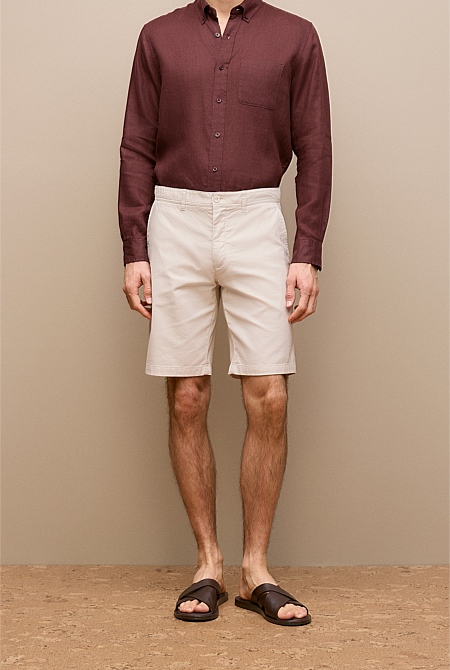 Stretch Cotton Dobby Longline Short