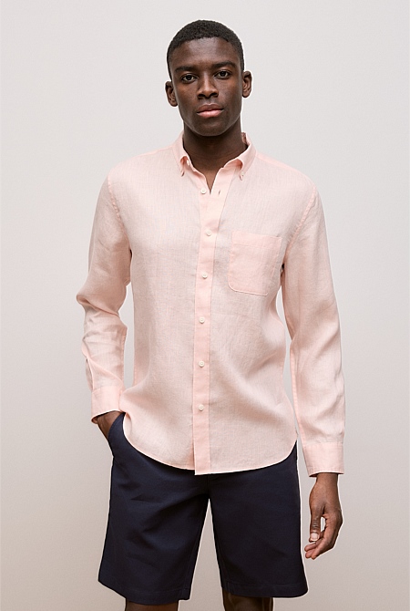 Regular Fit Linen Classic Long Sleeve Shirt