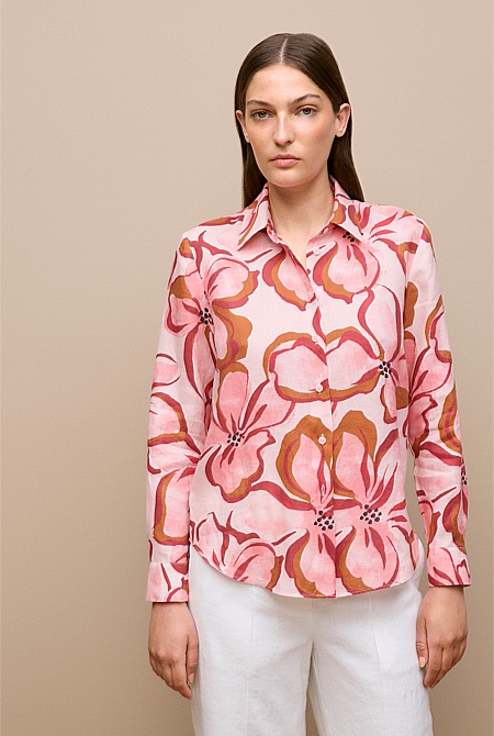 Peony Linen Classic Shirt