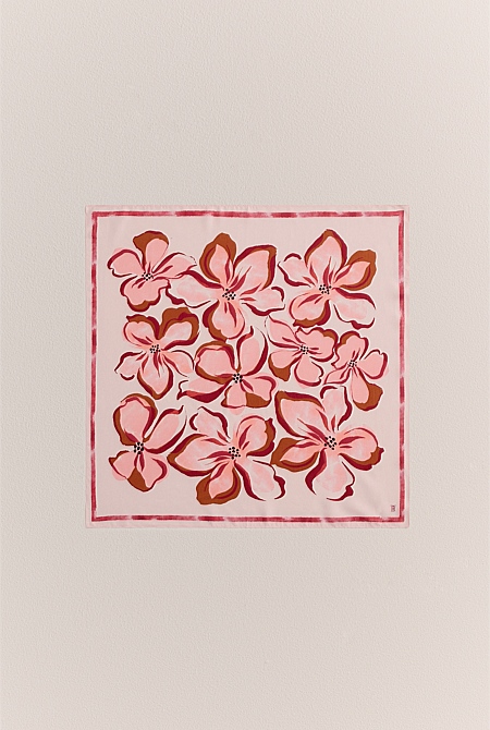 Peony Silk Twill Scarf