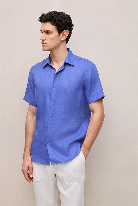 Regular Fit Linen Short Sleeve Shirt