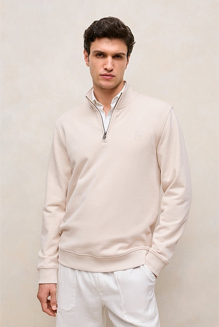 Terry 1/4 Zip Monogram Sweat