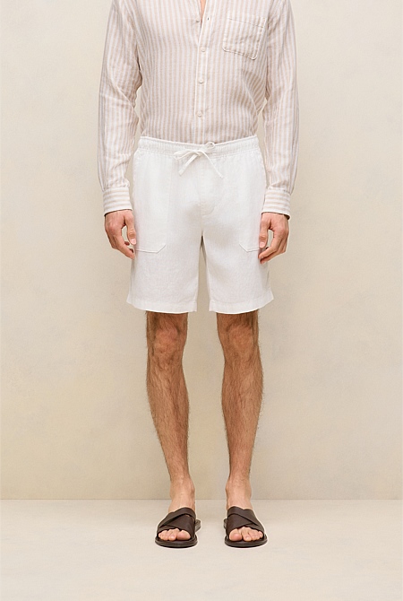 Linen Patch Pocket Drawcord Short