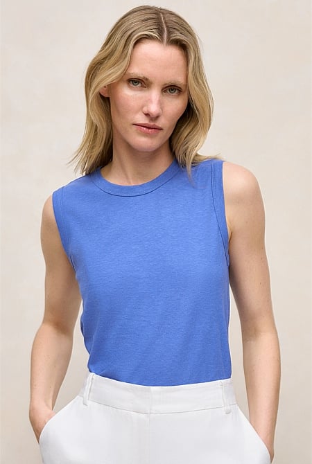 Linen Cotton Crew Tank