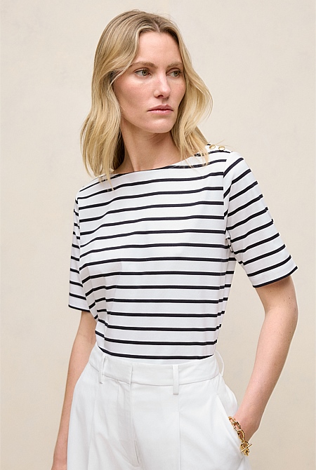Stripe Boatneck T-shirt