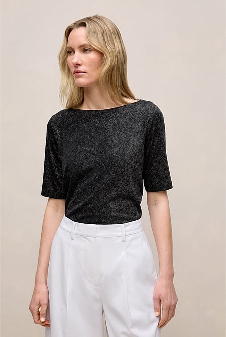 Metallic Rib T-shirt