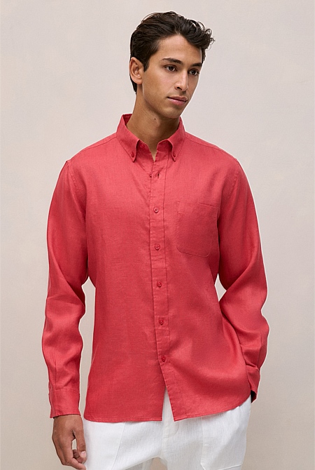 Regular Fit Linen Classic Long Sleeve Shirt