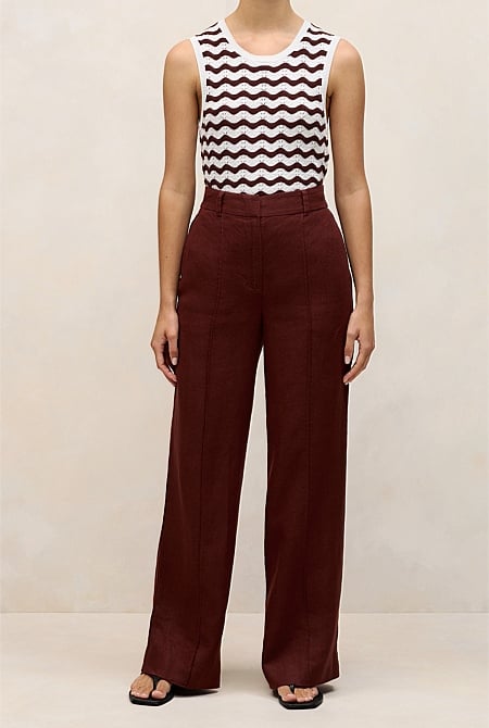 Linen Pintucked Pant