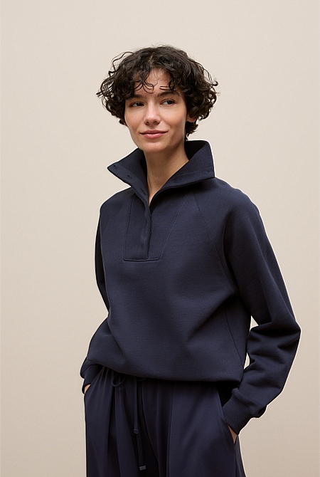 Button Neck Sweat