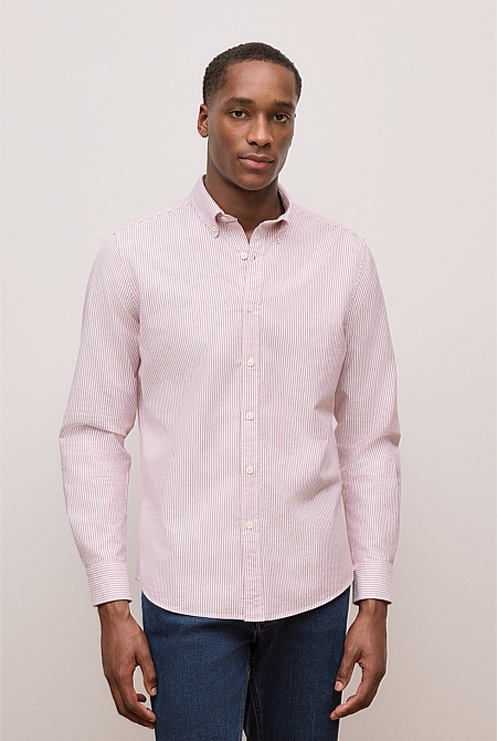 Regular Fit Yarn Dyed Stripe Oxford Shirt