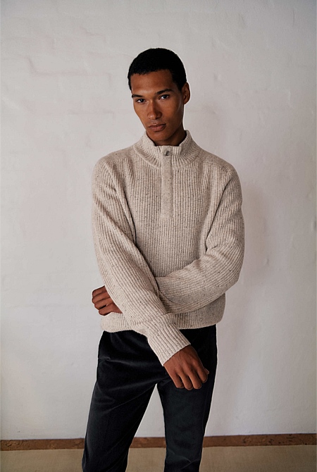 Merino Nep Half Zip Pullover