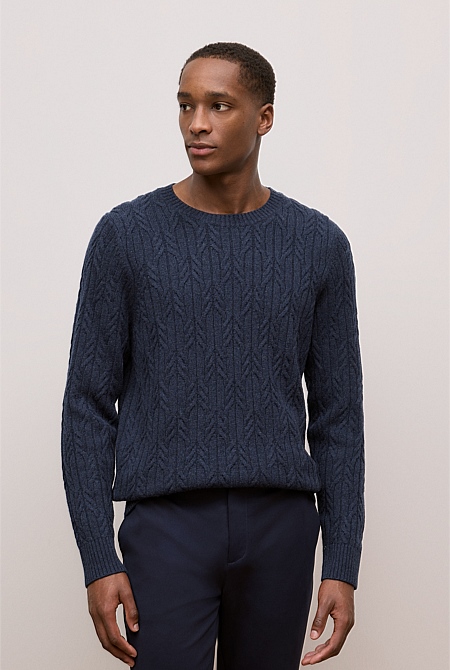 Merino Cable Knit Crew