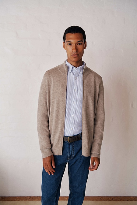 Cashmere Zip Through Knit