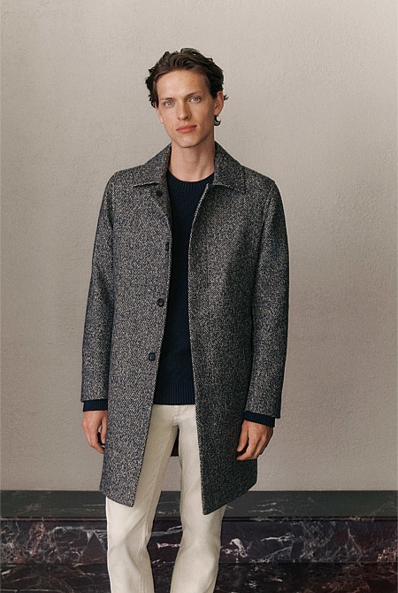 Italian Wool Blend Longline Coat