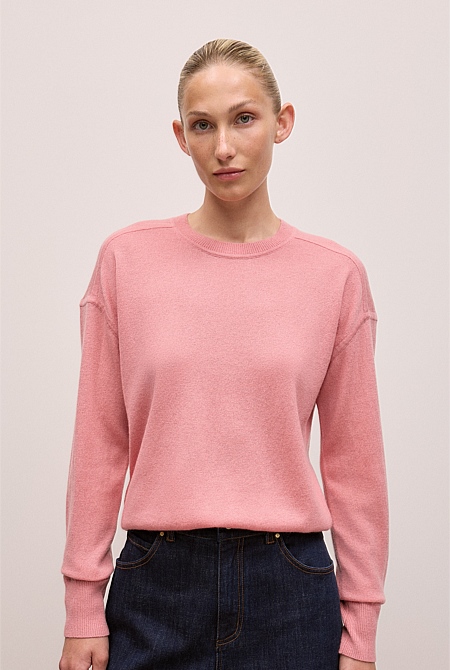Merino Cashmere Forward Shoulder Seam Crew